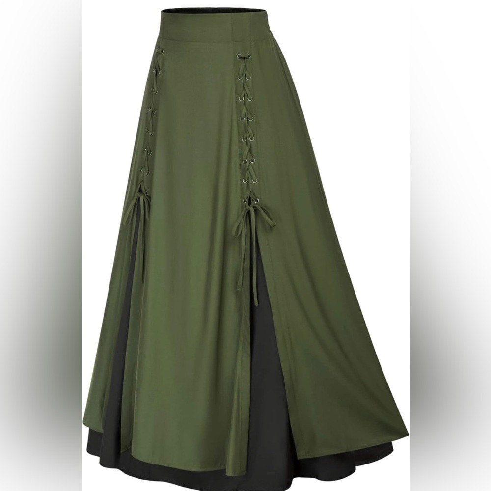 Green and black skirt